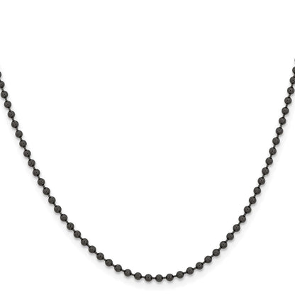 Edelstahl Chisel Poliert Schwarz Ip-beschichtet 2.4mm Kugel Halskette