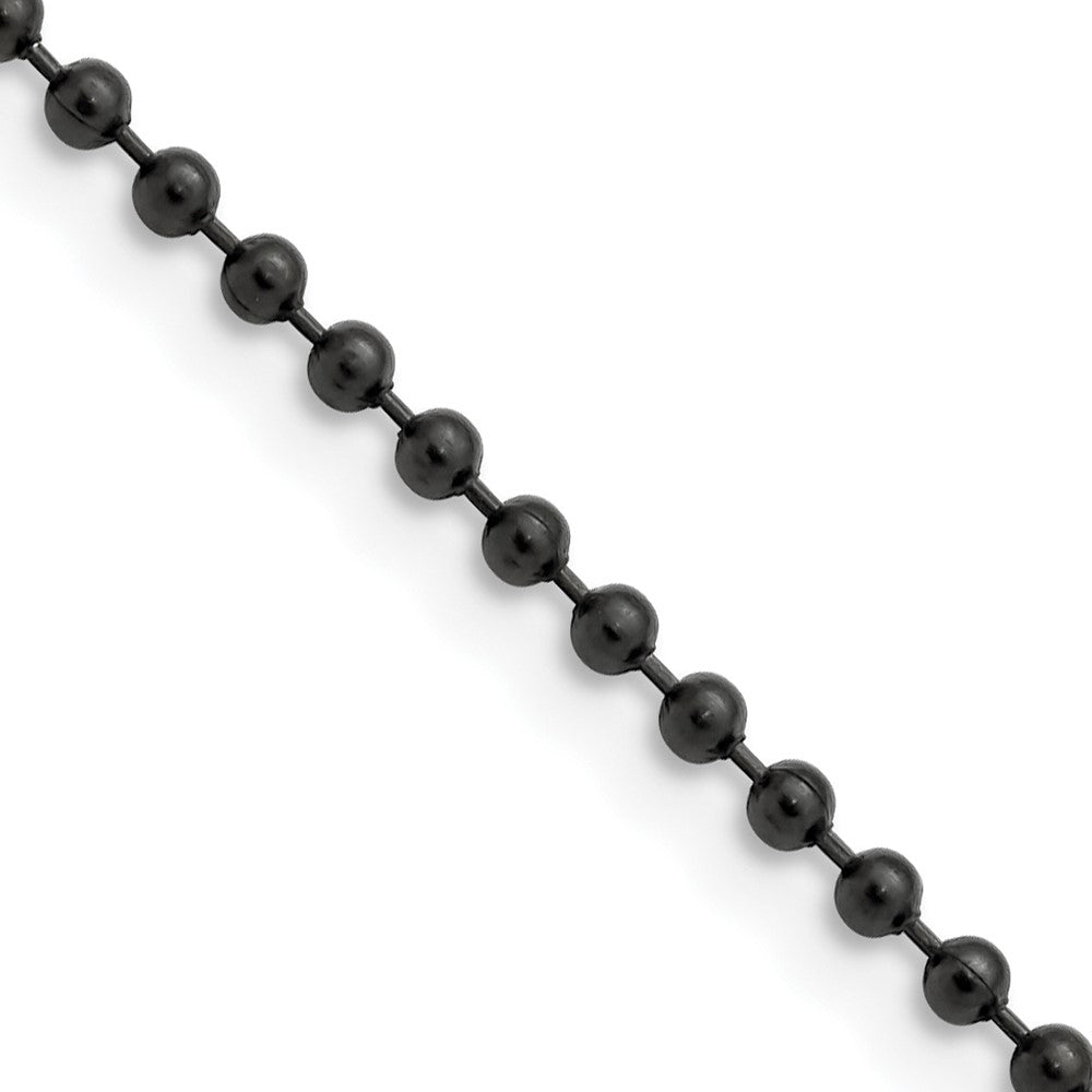 Edelstahl Chisel Poliert Schwarz Ip-beschichtet 2.4mm Kugel Halskette