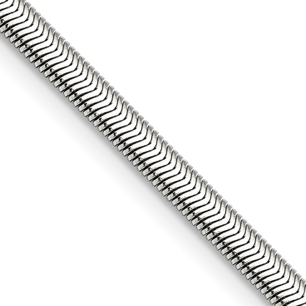 Edelstahl Chisel Poliert 4.2mm Flach Schlange Halskette