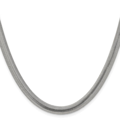 Edelstahl Chisel Poliert 6.2mm Flach Schlange Halskette