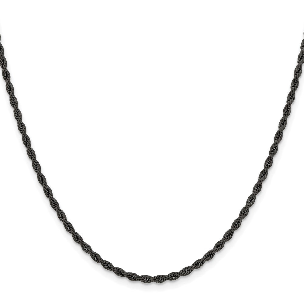 Edelstahl Chisel Poliert Schwarz Ip-beschichtet 2.4mm Kordel Halskette