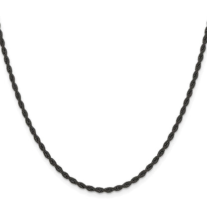 Edelstahl Chisel Poliert Schwarz Ip-beschichtet 2.4mm Kordel Halskette
