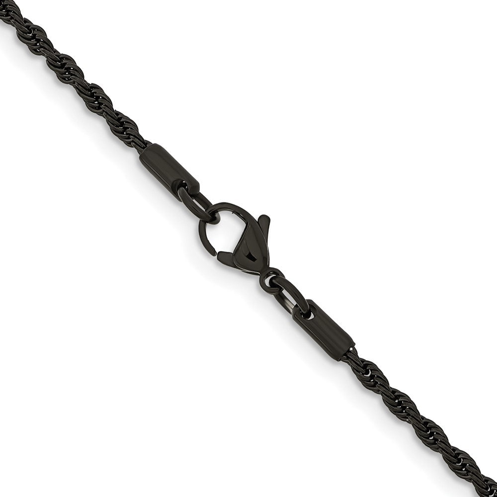 Edelstahl Chisel Poliert Schwarz Ip-beschichtet 2.4mm Kordel Halskette