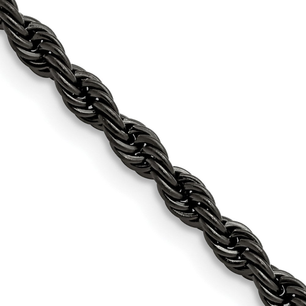 Edelstahl Chisel Poliert Schwarz Ip-beschichtet 4mm Kordel Halskette