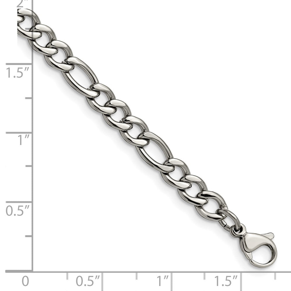 Edelstahl Chisel Poliert 5.3mm Figaro Gliederarmband