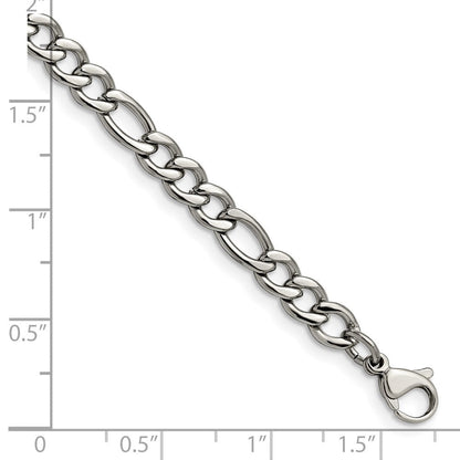 Edelstahl Chisel Poliert 5.3mm Figaro Gliederarmband
