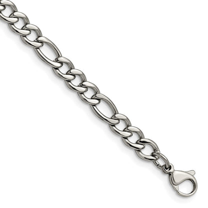Edelstahl Chisel Poliert 5.3mm Figaro Gliederarmband