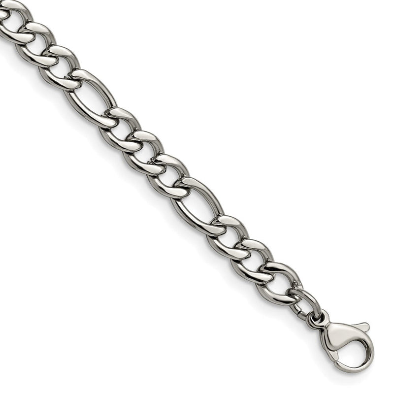 Edelstahl Chisel Poliert 5.3mm Figaro Gliederarmband