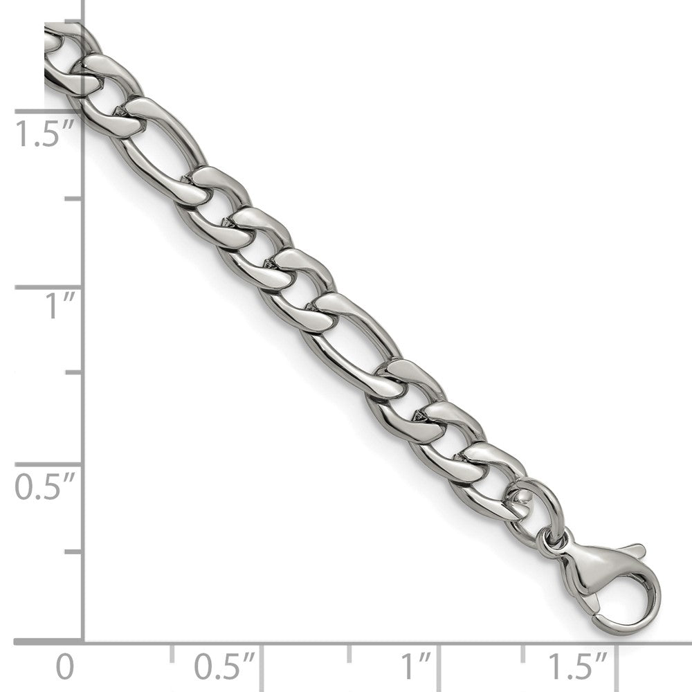 Edelstahl Chisel Poliert 6.3mm Figaro Gliederarmband