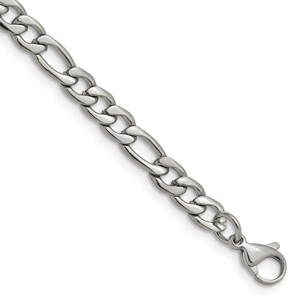 Edelstahl Chisel Poliert 6.3mm Figaro Gliederarmband