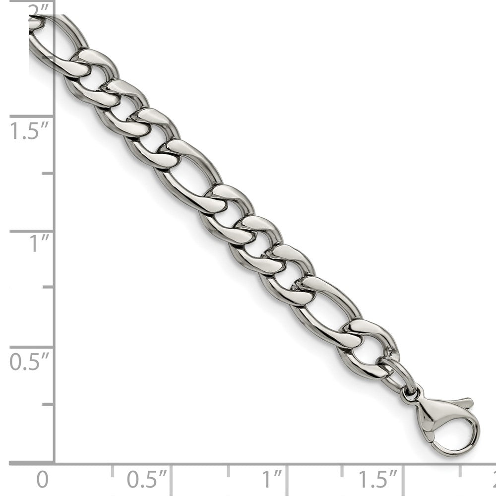 Edelstahl Chisel Poliert 6.75mm Figaro Gliederarmband