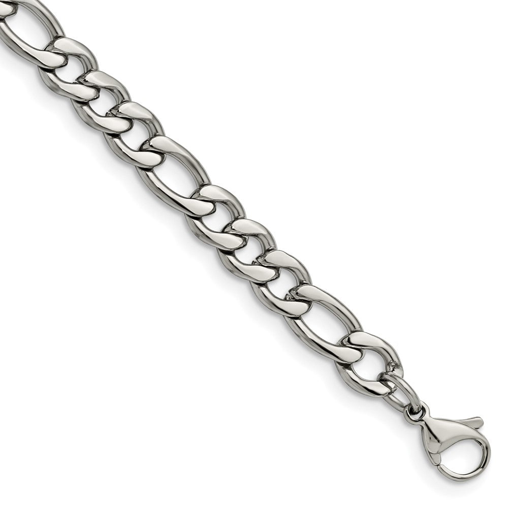 Edelstahl Chisel Poliert 6.75mm Figaro Gliederarmband