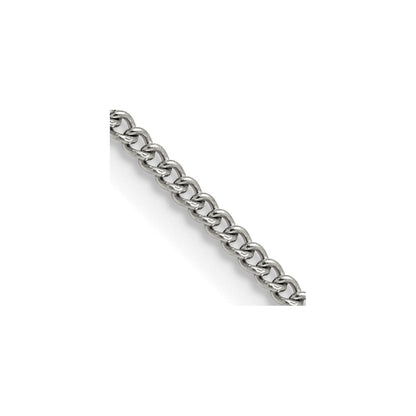 Edelstahl Chisel Poliert 2.25mm Rund Panzer Halskette