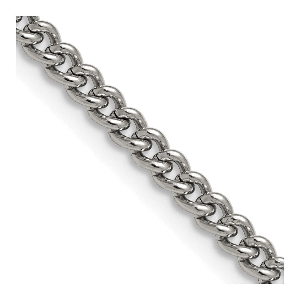 Edelstahl Chisel Poliert 4mm Rund Panzer Halskette