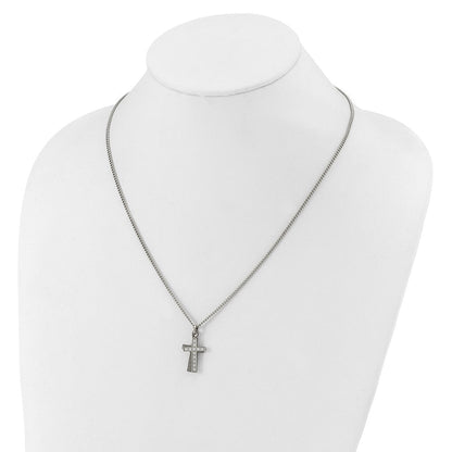 Edelstahl Lasergraviert-cut & Zirkonia Crosses Anhänger Halskette