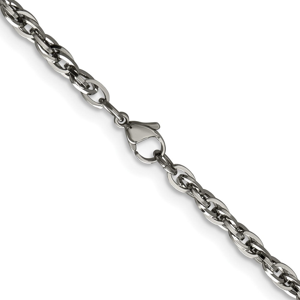 Edelstahl Chisel Poliert 4.2mm Fantasie Gedreht Glieder Halskette