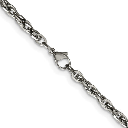 Edelstahl Chisel Poliert 4.2mm Fantasie Gedreht Glieder Halskette