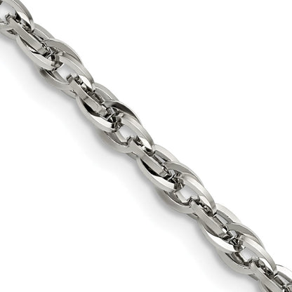 Edelstahl Chisel Poliert 4.2mm Fantasie Gedreht Glieder Halskette