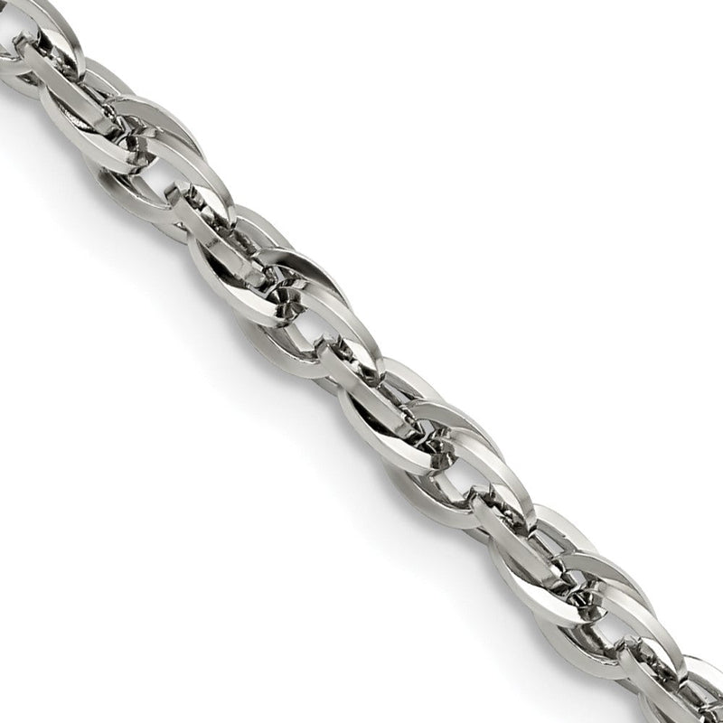 Edelstahl Chisel Poliert 4.2mm Fantasie Gedreht Glieder Halskette