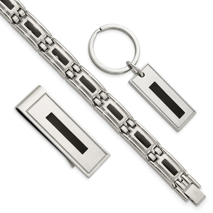 8.50 Zoll Chisel Edelstahl Emailliert Armband, Geldklammer und Key Ring Set