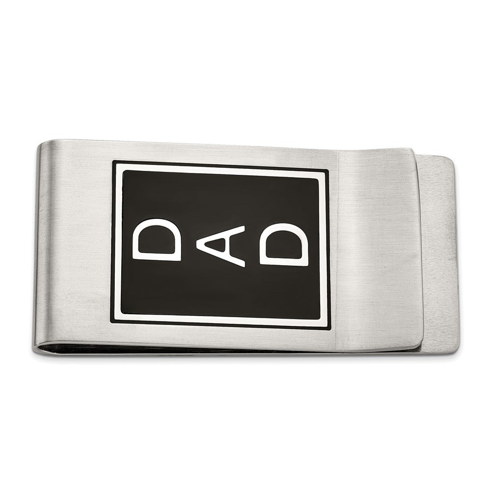 Edelstahl Schwarz Emaille Dad Geldklammer & Ring Set