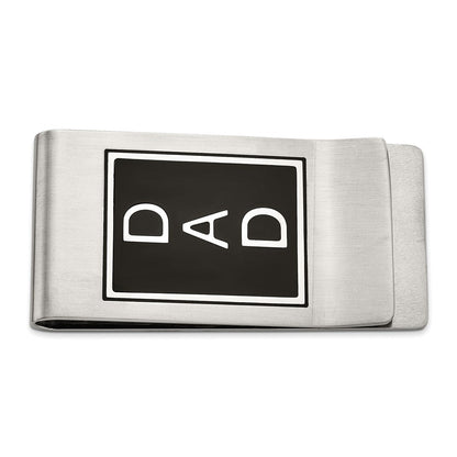 Edelstahl Schwarz Emaille Dad Geldklammer & Ring Set