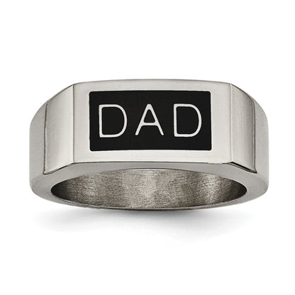 Edelstahl Schwarz Emaille Dad Geldklammer & Ring Set