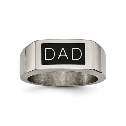 Edelstahl Schwarz Emaille Dad Geldklammer & Ring Set