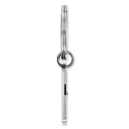 Edelstahl Chisel Gebürstet und Poliert Schwarz Emaille Zirkonia Key Ring, Geldklammer, Manschette Glieder Krawatten Stab Boxed Set