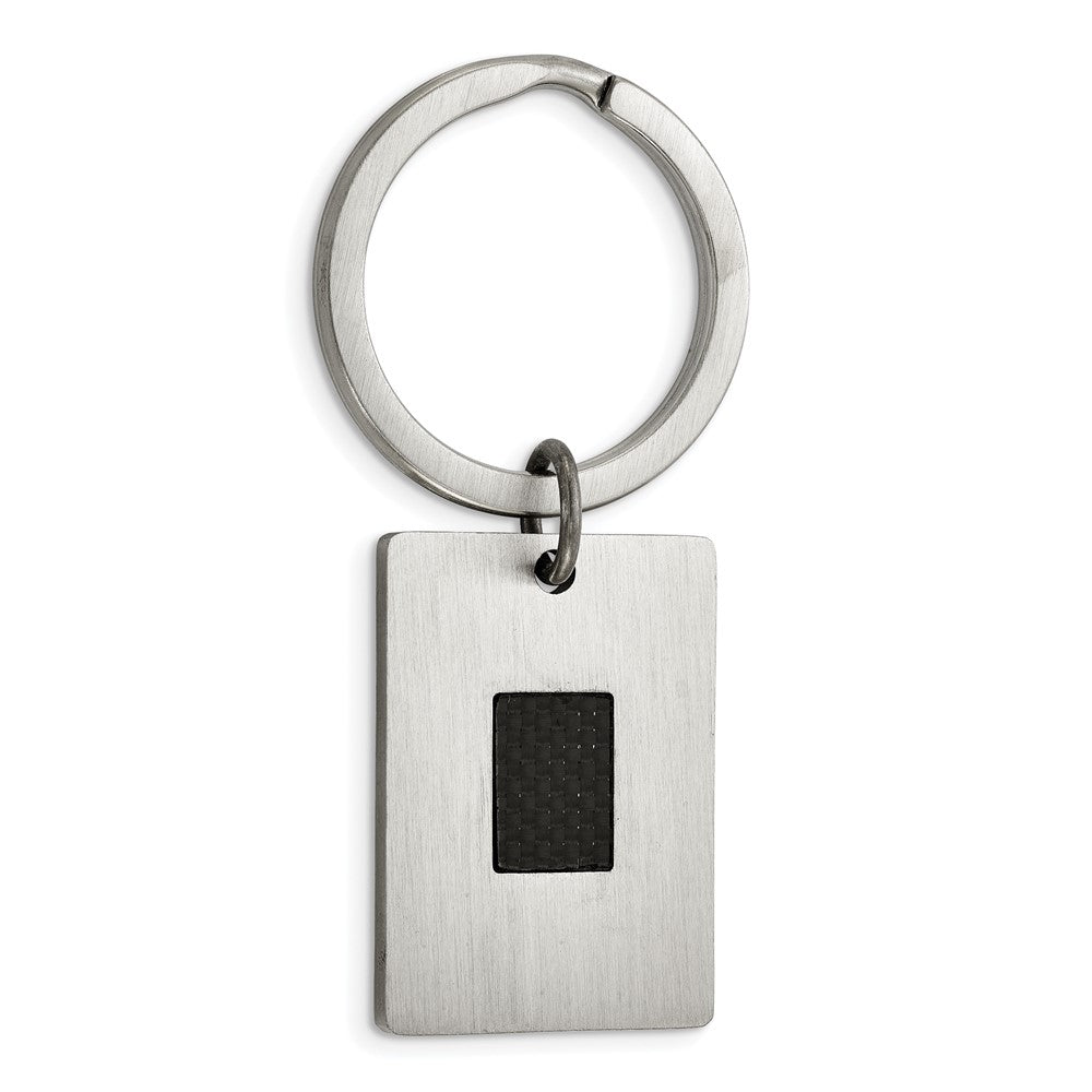 Edelstahl Chisel Gebürstet Schwarz Karbon Faser Einlage 4-piece Key Ring, Geldklammer, Manschette Glieder und Krawatten Stab Boxed Set