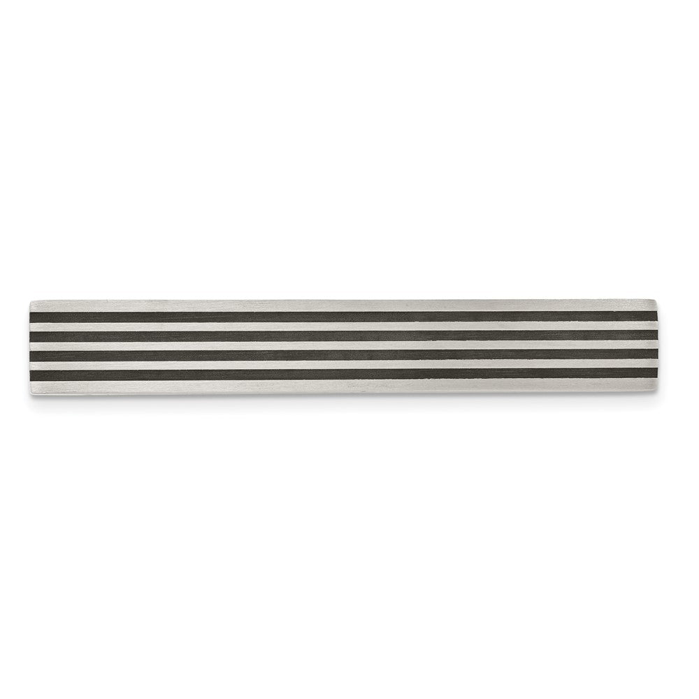 Edelstahl Chisel Gebürstet Schwarz Gummi Krawatten Stab