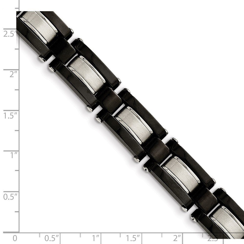 8 Zoll Edelstahl Gebürstet und Poliert Schwarz Ip-beschichtet 8 Zoll Armband