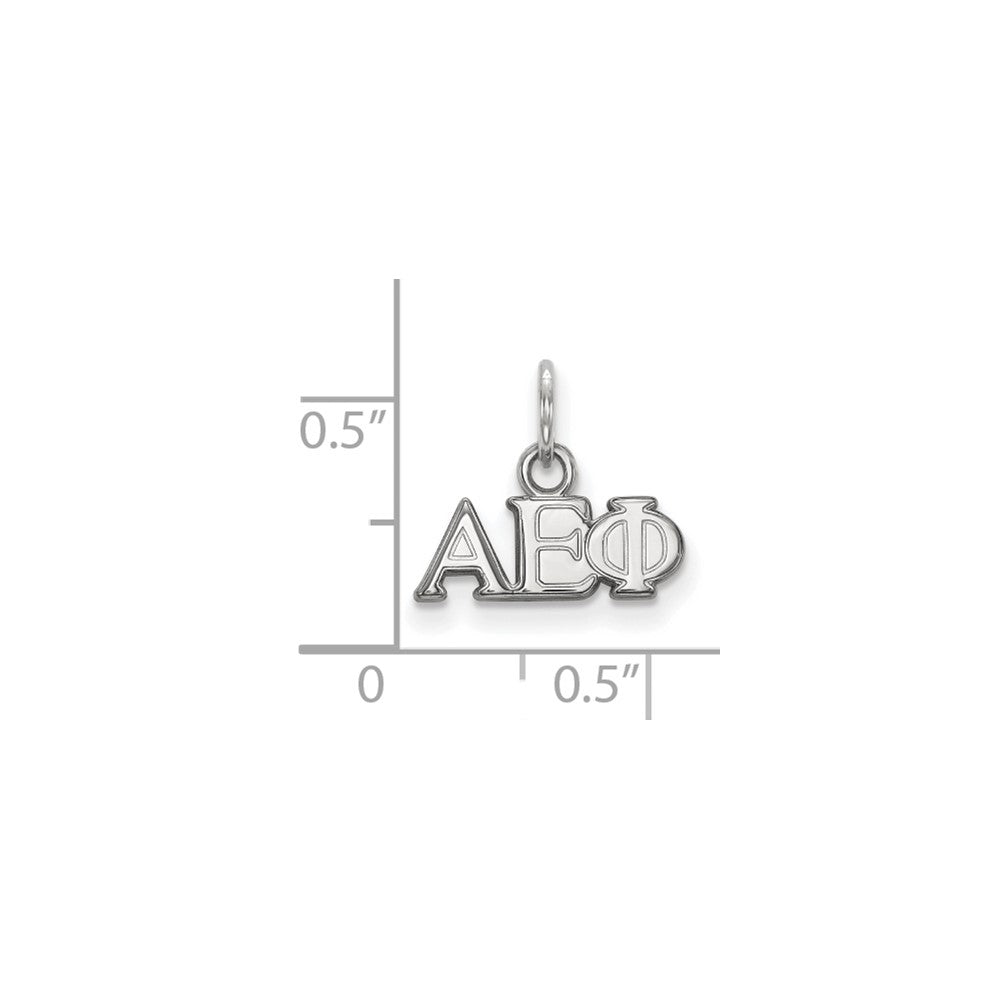 Sterlingsilber Rhodiniert Logoart Alpha Epsilon Phi Sorority Greek Buchstaben Extra Klein Anhänger
