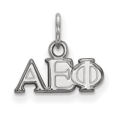 Sterlingsilber Rhodiniert Logoart Alpha Epsilon Phi Sorority Greek Buchstaben Extra Klein Anhänger