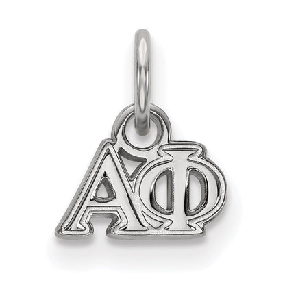 Sterlingsilber Rhodiniert Logoart Alpha Phi Sorority Greek Buchstaben Extra Klein Anhänger