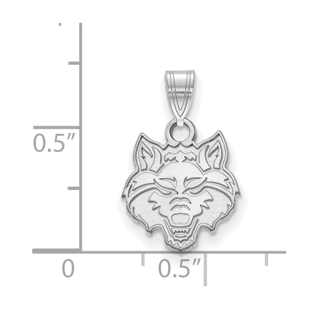 Sterlingsilber Rhodiniert Logoart Arkansas State University Wolf Klein Anhänger