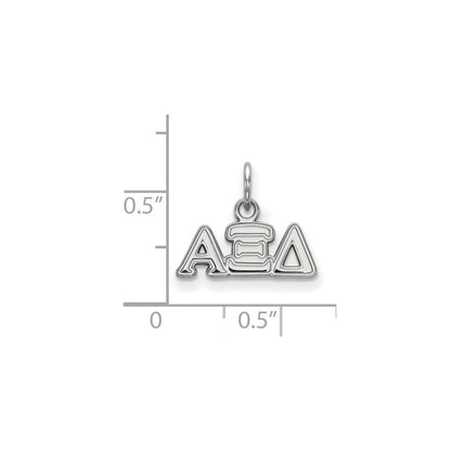 Sterlingsilber Rhodiniert Logoart Alpha Xi Delta Sorority Greek Buchstaben Extra Klein Anhänger
