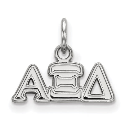 Sterlingsilber Rhodiniert Logoart Alpha Xi Delta Sorority Greek Buchstaben Extra Klein Anhänger
