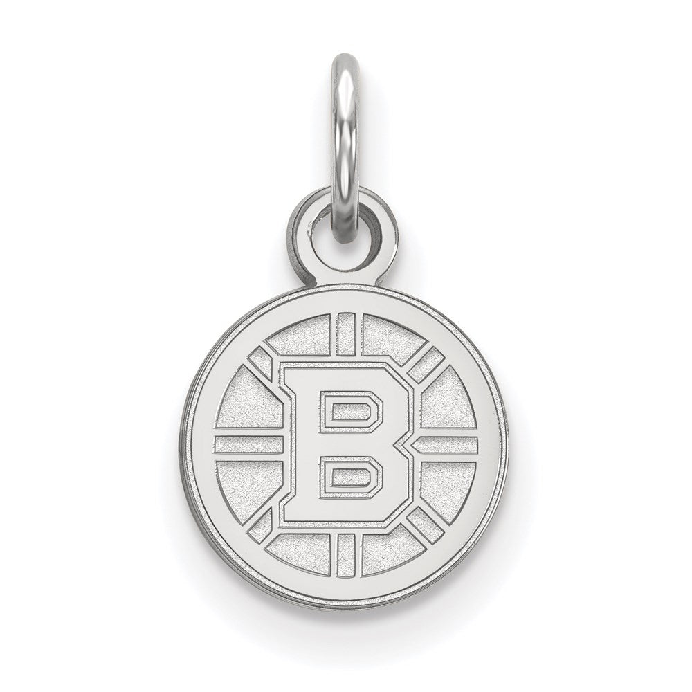 Sterlingsilber Rhodiniert Nhl Logoart Boston Bruins Extra Klein Anhänger