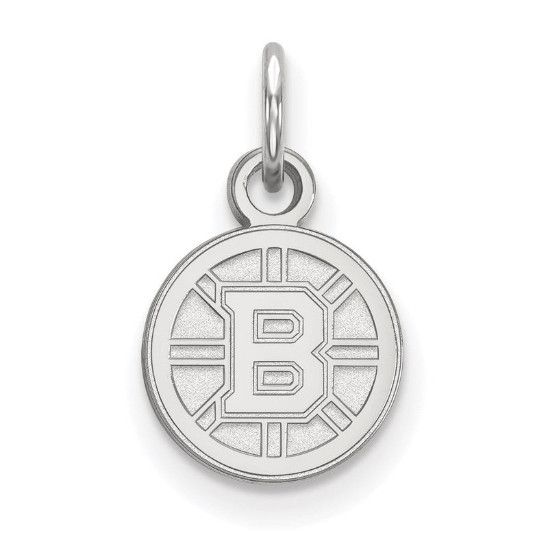 Sterlingsilber Rhodiniert Nhl Logoart Boston Bruins Extra Klein Anhänger