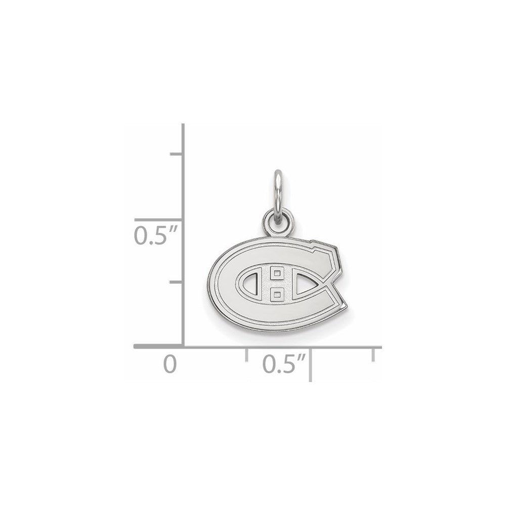 Sterlingsilber Rhodiniert Nhl Logoart Montreal Canadiens Extra Klein Anhänger