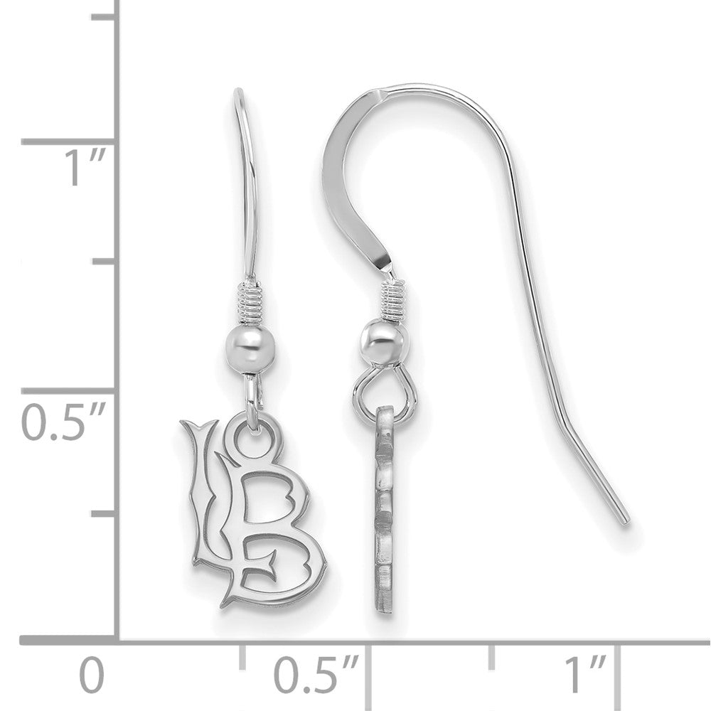Sterlingsilber Rhodiniert Logoart California State University Lang Beach L B Extra Klein Hängend Draht Ohrringe