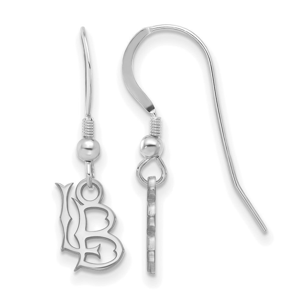 Sterlingsilber Rhodiniert Logoart California State University Lang Beach L B Extra Klein Hängend Draht Ohrringe
