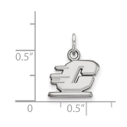 Sterlingsilber Rhodiniert Logoart Central Michigan University Buchstabe C Extra Klein Anhänger