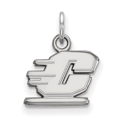 Sterlingsilber Rhodiniert Logoart Central Michigan University Buchstabe C Extra Klein Anhänger