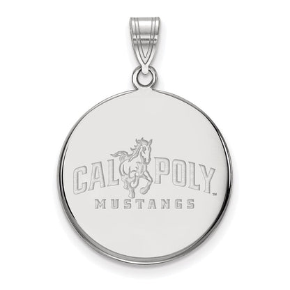 Sterlingsilber Rhodiniert Logoart California Polytechnic State University Mustangs Groß Plättchen Anhänger