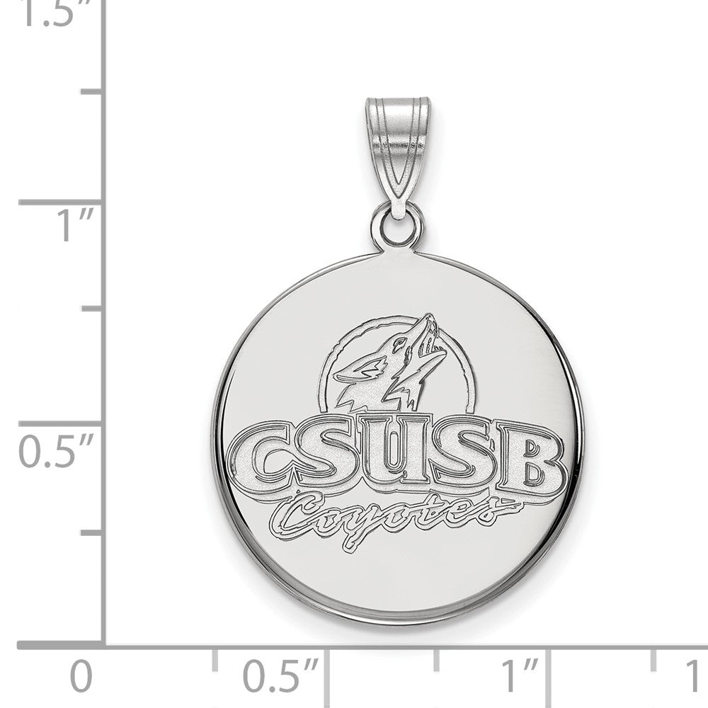 Sterlingsilber Rhodiniert Logoart California State University San Bernardino Coyotes Groß Plättchen Anhänger