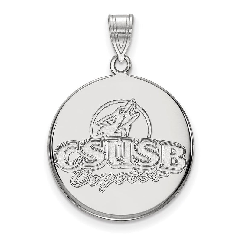 14K Weißgold Logoart California State University San Bernardino Coyotes Groß Plättchen Anhänger