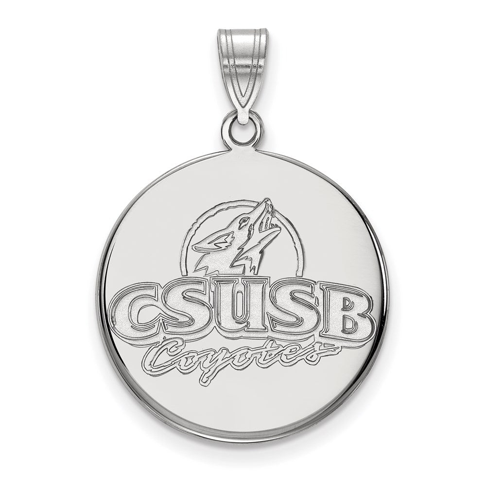 Sterlingsilber Rhodiniert Logoart California State University San Bernardino Coyotes Groß Plättchen Anhänger