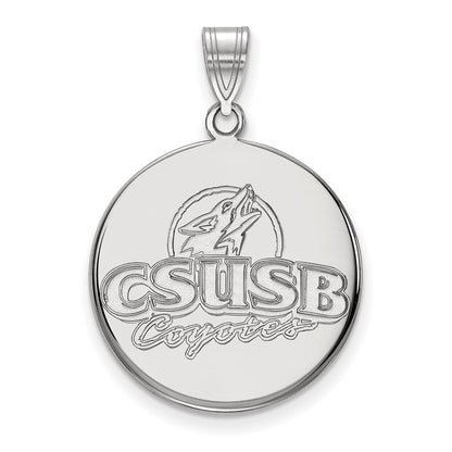 Sterlingsilber Rhodiniert Logoart California State University San Bernardino Coyotes Groß Plättchen Anhänger